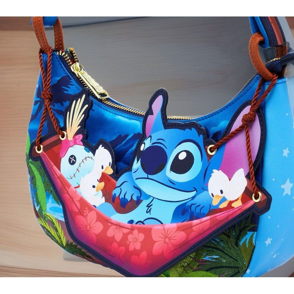 Loungefly Disney Stitch Camping Cuties Hammock Crossbody Bag‎